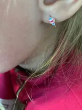 Trusta 100% de Plata de Ley 925 joyería de las mujeres de moda lindo pequeño asimétrico caramelo pendientes con pasador en forma de letra Para Hija chicas DS584