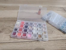 Mordoa-caja de almacenamiento de cuentas de plástico transparente con 28 ranuras, caja organizadora para herramientas de manicura de decoración de uñas, expositor de joyería