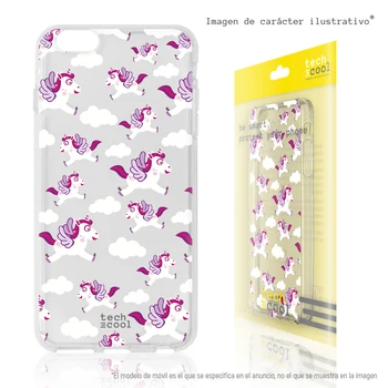 

FunnyTech®Silicone Case skin cover for LG Q60 L Unicorns transparent