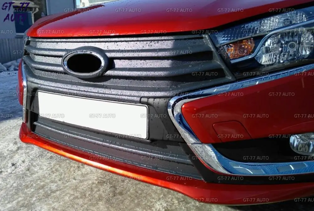 Защитные зимние заглушки радиатора для Lada Vesta- верхняя+ нижняя защитный внешний материал ABS пластик Стайлинг тюнинг