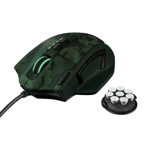 Игровая проводная мышь 20853 Trust GXT 155C до 4000 dpi 11 клавиш зеленый камуфляж