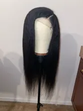 RESHINE-Peluca de cabello liso rizado 13x4, pelucas de cabello humano con encaje frontal Yaki europeo, peluca de cabello humano liso prearrancado