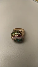 Joyería de estilo Retro dorado para mujer, anillo pintado a mano con aceite, joyería