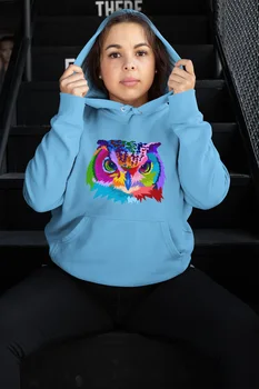 

Angemiel Wear Owl Men 'S Blue Women 'S Hooded Sweatshirt