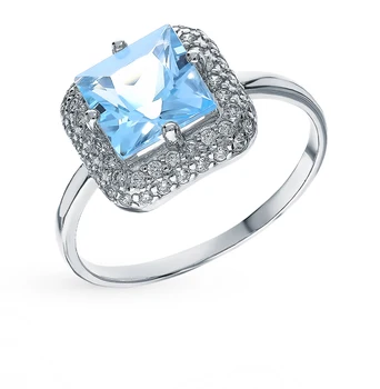 

Silver ring with Topaz and cubic zirconia sunlight sample 925