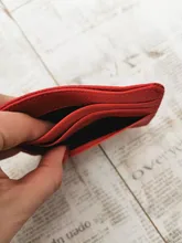 Cartera minimalista delgada de cuero PU, tarjetero pequeño de piel sintética, Tarjetero con ranura múltiple, Color caramelo