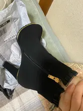 Womens Boots Rhinestone Short Head-Stiletto Boots-Side-Zipper Shallow Sexy Winter Fashion