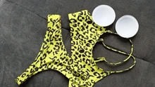 Bikini con push-up para mujer, moda de baño de piel de serpiente, bañador de leopardo para mujer, ropa de baño para mujer, ropa de playa