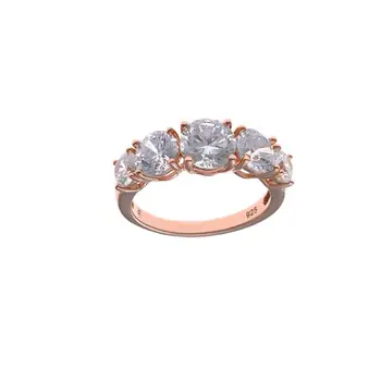 

Ring Silver with Rose Gold plating and Zircons