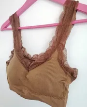 Sujetador de Yoga con cordones para mujer, ropa interior deportiva de algodón con realce, Sexy, para gimnasio y Fitness