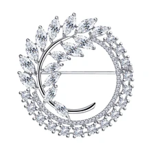 Серебряная брошь с фианитом Diamant 94-140-00487-1