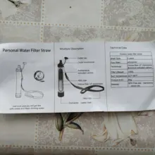 Purificador de agua para exteriores, para acampar, senderismo, supervivencia, portátil, filtro de agua