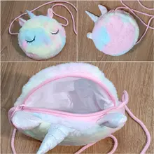 Bolso de hombro para niños y niñas, bandolera con diseño de unicornio y animales, monedero de moneda de llaves, Mini bolso de princesa