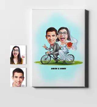 

Personalized Are Getting Married Cartoon Canvas Table (50x70 cm.) 3