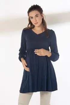 

8599-OMUZ RIB VISCOSE MATERNITY TUNIC