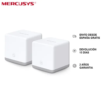 

Mercusys Halo S3, Pack 2 ud, Sistema Mesh WiFi, Cobertura hasta 200 m², Hasta 40 dispositivos, 2 puertos 10/100 Mbps