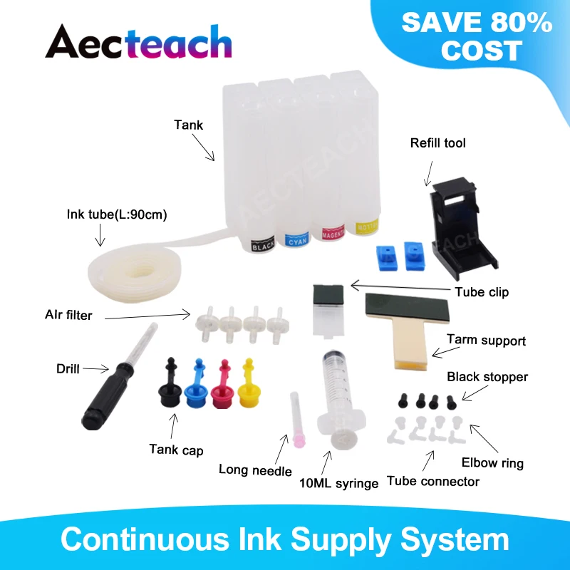 

Aecteach Continuous Ink System Ciss Ink Tank For Canon PG 440 445 510 512 540 545 CL 441 446 511 513 541 546 XL Ink Cartridges