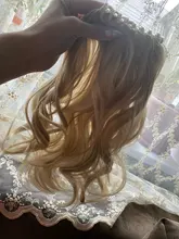 Extensiones de Cabello para mujer, coletas con ondas, 14 pulgadas, pelo sintético Rubio, extensión Natural