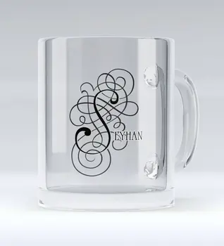 

Personalized Calligraphy Letter Glass Mug Bardak-1