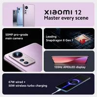 Globalna wersja Xiaomi Mi 12 Smartphone Snapdragon 8 Gen 1 Octa Core 128GB/256GB 120Hz wyświetlacz 4500mAh bateria 67W ładowanie 3