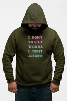 

Angemiel Wear İ Dont Trust the World Green Men 'S Hooded Sweatshirt