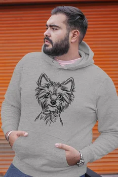 

Angemiel Wear Sweet Yorkie Gray Men 'S Hooded Sweatshirt