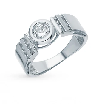 

Silver ring with cubic zirconia sunlight sample 925