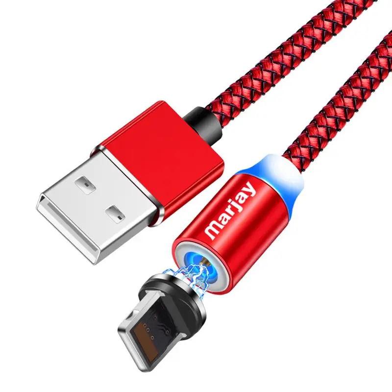 Red IOS Cable Marjay 360 круглый светодиодный кабель Usb для быстрой зарядки Iphone X, XR, XS, MAX 5, 5S, SE, 6 S, 6 S, 7, 8 Plus, iPad, телефон, длинный шнур, зарядка - Цвет: Red IOS Cable