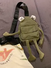 Personalidad niña pequeña bolsa marea de dibujos animados lindo de la rana bolsa de mensajero bolso Unisex bolso de hombro tipo bandolera mujeres bolso