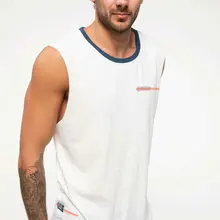 DeFacto мужские летние повседневные белые майки трикотажные Athl без рукавов хлопковые дышащие майки футболки I8770AZ18HSWT33-I8770AZ18HS