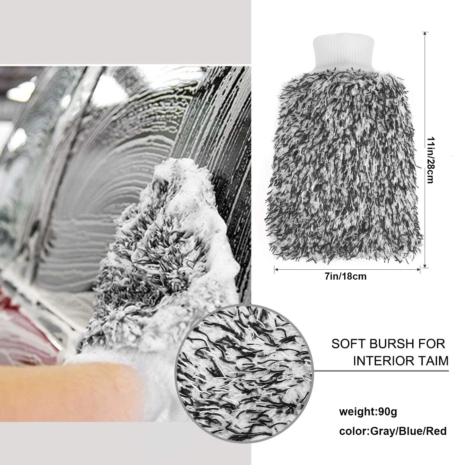 Cyclone Microfiber Wash Mitts car cleaning gloves microfiber car mitt microfiber cleaning gloves microfiber washing gloves microfiber gloves Car Wash Accessories 4Pcs 7''x11''