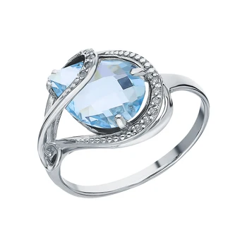 

Silver ring with Topaz and cubic zirconia sunlight sample 925