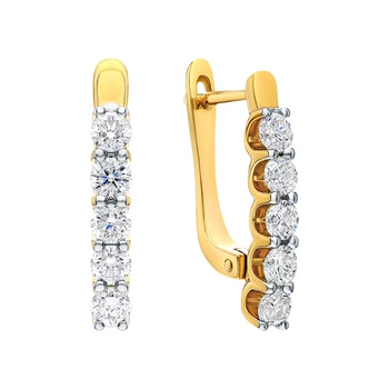 

Gold earrings with diamonds sunlight sample 585