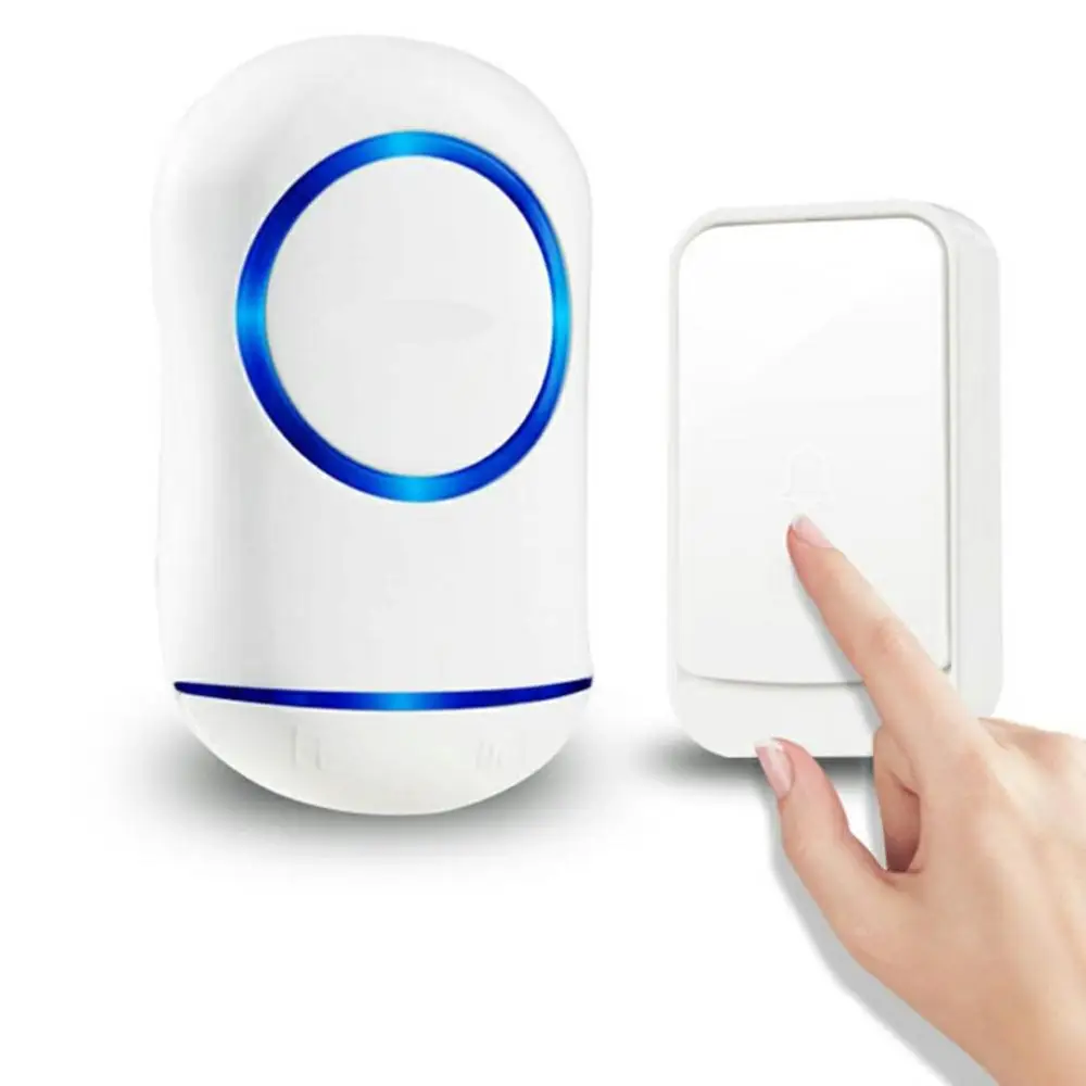 

1 Pcs Wireless Doorbell Intelligent Wireless Remote Control Pager Electronic Waterproof Chime Doorbell US EU Plug Home Hotel
