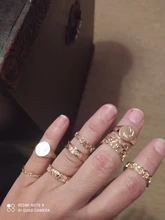 DIEZI-Conjunto de anillos para articulaciones estilo Hip Hop para mujeres y niñas, sortijas bohemias, Color dorado, Estilo Vintage