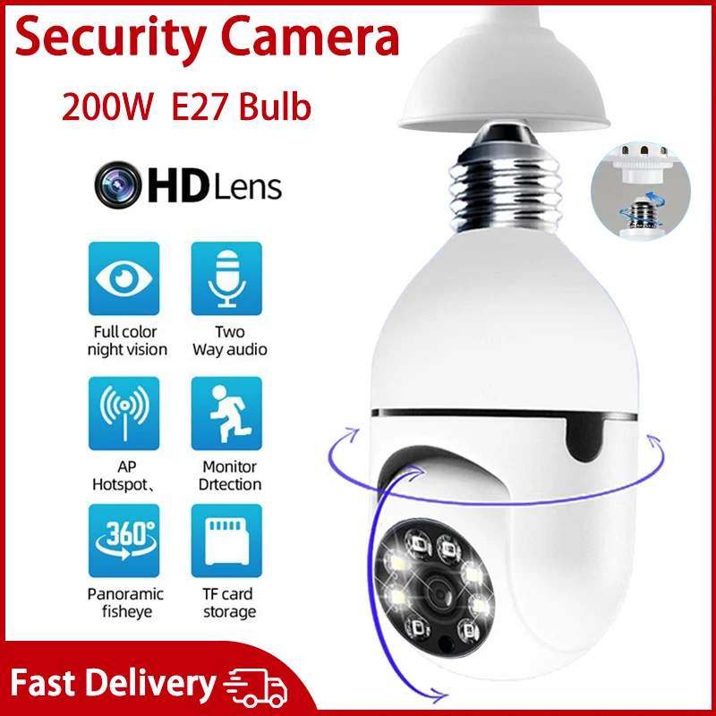 『Video Surveillance!!!』- 200W E27 Bulb Surveillance Camera Night
Vision Full Color Automatic Human Tracking 4x Digital Zoom Video Indoor
Security Monitor