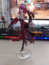 Genshin-figura de Anime de impacto Diluc Venti Klee Keqing Qiqi, soporte acrílico, modelo de placa, decoración de escritorio, señal de pie, llavero de ventilador, regalos