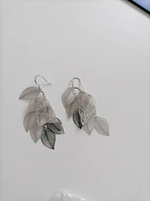 NEHZY-joyería de plata de ley 925 para mujer, pendiente para mujer de moda de alta calidad, hoja de arce hueco Retro, colgante de borla larga exagerada