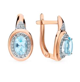 

Gold earrings with Topaz and cubic zirconia sunlight sample 585
