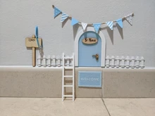 Post Sign Miniature Mouse-Hole Wooden-Door Fairy-Door Personalised Cute Pink Bunting