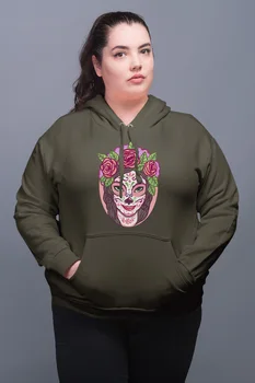

Angemiel Wear Flowering Meksikalı Women Green Women 'S Hooded Sweatshirt