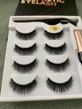 Pestañas postizas magnéticas 3D de visón Natural, 2/4 pares, resistentes al agua, duraderas, magnéticas, delineador y pinzas, conjunto de Extensión de maquillaje