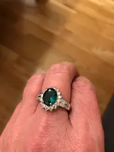 Huitan-anillos de boda de la serie de plantas románticas, anillo de compromiso de estilo europeo Vintage con piedra verde brillante, forma de flor de lujo