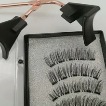 Pestañas postizas magnéticas 3D, 5 imanes, 4 pares, hechas a mano, naturales, de visón Artificial, con pinzas