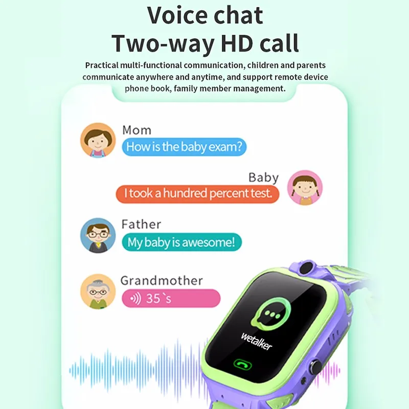 Children's Smart Watch Waterproof SOS Call LBS Anti Lost Location  Tracker kids Smart Watch Camera Lighting Baby 2G Clock Gifts