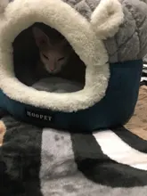 Bed Kennel Cat-House Hoopet Cave Home Dog-Puppy Warm for Teddy