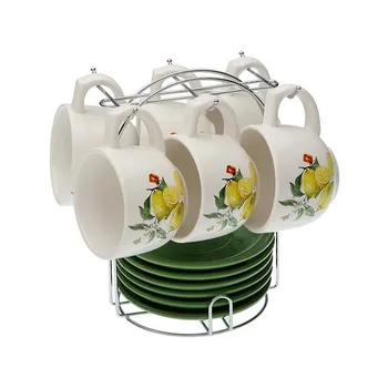 

Piece Coffee Cup Set Porcelain (220 ml) (6 Pieces)