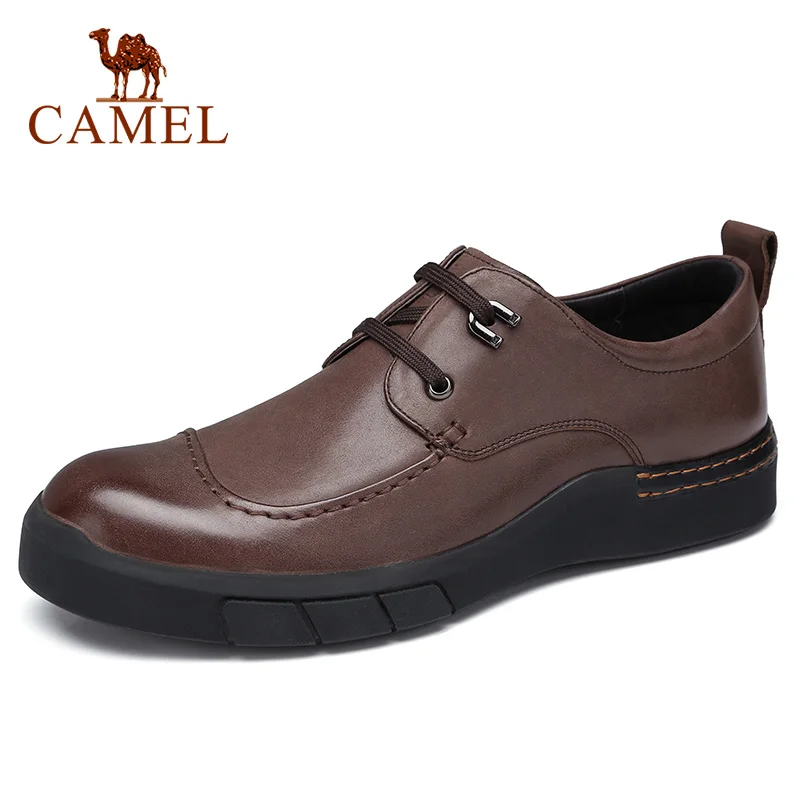

CAMEL Men's Shoes Autumn Comfortable Genuine Leather Men Casual Shoes Men British Gentleman Oil wax Cowhide Elegant Loafers