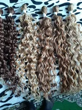 FASHION IDOL-extensiones de pelo sintético Afro para mujer, Pelo Rizado mechones Rubio degradado 24-28 pulgadas, resistente al calor, 6 uds.