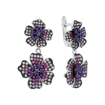 

Silver earrings with cubic zirconium sunlight sample 925